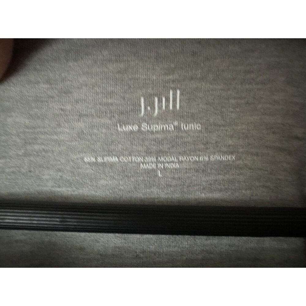 J Jill Luxe Supima Cotton Tunic Gray Ultra Soft Long Sleeve Shirt Women’s Large - Picture 3 of 3